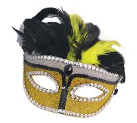 ZYHARUKO Demi-visage mystérieux à plumes pour Halloween, spectacles de théâtre, jeu de rôle, pratique, réutilisable, costume théâtral plume