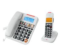 ZYHARUKO Easy Dials Ensemble téléphone filaire avec amplificateur de volume 28 dB et réponse pour tous les utilisateurs Contrôle du volume réglable