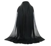 ZYHARUKO Élégant foulard ethnique hijab respirant couvrant le visage châle pour mosquée Madrassa Umrah Hajj 180,3 x 73,7 cm écharpe douce hijab, Noir , taille unique