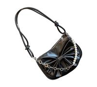 ZYHARUKO Élégant sac à main en cuir PU avec nœud et perles pour mettre en valeur n'importe quelle tenue pour femme, Noir , One Size