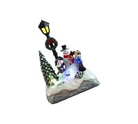 ZYHARUKO Figurine de Noël lumineuse en résine avec lumière LED, décoration de festival pour cheminées de table, centres de table de vacances, fournitures de fête de Noël