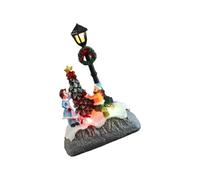 ZYHARUKO Figurine de Noël lumineuse en résine avec lumière LED, décoration de festival pour cheminées de table, centres de table de vacances, fournitures de fête de Noël