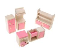 ZYHARUKO Figurine de salle à manger réaliste vintage pour chambre à coucher, salle à manger, maison de poupée, ensemble de meubles miniatures