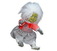 ZYHARUKO Figurine fantôme assise, automatique, activée par le bruit, visage lumineux et sons effrayants, décoration de fête, jouet animatronique, décoration de porche