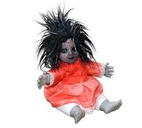 ZYHARUKO Figurine fantôme assise, automatique, activée par le bruit, visage lumineux et sons effrayants, décoration de fête, jouet animatronique, décoration de porche