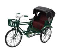 ZYHARUKO Figurine miniature de pousse-pousse en fer 1:10 - Modèle de tricycle créatif - Décoration de bureau pour adultes - Collectionneurs classiques - Modèle de vélo à trois roues