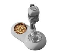 ZYHARUKO Fontaine à eau 2 en 1 pour animaux domestiques - Hauteur réglable - Source d'eau pour animaux de compagnie de grande capacité - Gamelles surélevées pour chiens