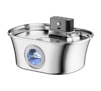 ZYHARUKO Fontaine à eau rechargeable en acier inoxydable pour chats pour la maison et l'extérieur