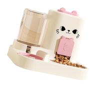 ZYHARUKO Gamelle amovible en acier inoxydable avec distributeur d'eau intégré, pieds antidérapants et anti-déversement, gamelles automatiques pour animaux de compagnie et fontaine à eau