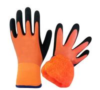 ZYHARUKO Gants de travail thermiques imperméables avec double revêtement en latex antidérapant avec doublure chaude isolante pour protection industrielle par temps froid
