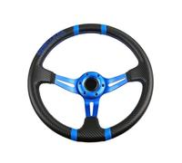 ZYHARUKO Global Car Steering 350 mm Deep Dish Structure avec bandes brodées Contrôle renforcé pour les passionnés de direction du monde entier