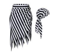 ZYHARUKO Lot de 2 accessoires de costume bandana de pirate, écharpe, jupe pour homme et femme, costume d'Halloween, costumade, tenues de capitaine pirate