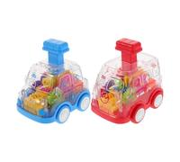 ZYHARUKO Lot de 2 voitures à friction activées par pression pour enfants avec équipement visible pour apprentissage précoce