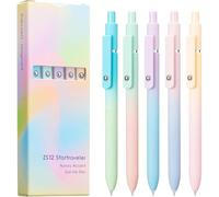 ZYHARUKO Lot de 5 stylos à encre gel rétractables 0,5 mm à séchage rapide pour femme, étudiant, note, journal intime, outil créatif