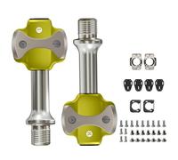 ZYHARUKO Pédales de vélo de route sans clip en alliage d'aluminium léger avec verrouillage automatique et roulements scellés, alliage d'aluminium haute résistance sans clip