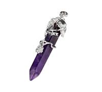 ZYHARUKO Pendentif conique pointu enveloppé de fleurs en cristal - Collier - Accessoire léger pour un usage quotidien - Pendentif en cristal bleu, taille unique, Comme décrit, Comme décrit.