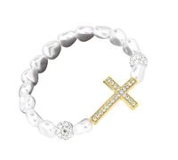 ZYHARUKO Pendentif religieux avec cordon élastique flexible avec détails en pierre texturée, convient pour les occasions décontractées ou formelles, perles religieuses, taille unique, Comme décrit