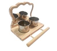 ZYHARUKO Perchoirs à oiseaux avec miroir et mangeoire pour cage - Matériaux sûrs pour attirer et nourrir les oiseaux