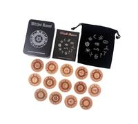 ZYHARUKO Pierres gravées nordiques pour la pratique spirituelle et les jeux de table familiaux, ensemble d'artefacts culturels portables en bois durable