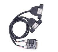 ZYHARUKO Plug and Play Adaptateur USB convertisseur PCIe vers câble Wifi A+E vers 2 x USB 2.0 Accessoires informatiques Câble de conversion