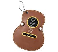 ZYHARUKO Pochette de rangement brodée pour médiator de guitare avec plusieurs fentes pour une organisation facile des accessoires de musicien pour studio, marron, Taille unique