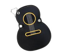 ZYHARUKO Pochette de rangement brodée pour médiator de guitare avec plusieurs fentes pour une organisation facile des accessoires de musicien pour studio, Noir , Taille unique