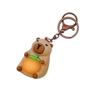 ZYHARUKO Porte-clés Capybara créatif brillant dans le noir en PVC solide pour voiture, sac à dos, décoration animée, porte-clés poupée porte-clés pour voyage, porte-clés Capybara mignon