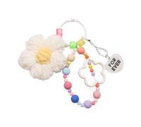 ZYHARUKO Porte-clés coloré en alliage avec motif fleur au crochet - Pendentif décoratif en acrylique pour sac à main, sac à dos, clés, cadeau avec lettres, D, taille unique
