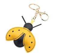 ZYHARUKO Porte-clés permanent en similicuir avec mousqueton léger pour clés, sacs à dos, support en cuir tendance, jaune, taille unique