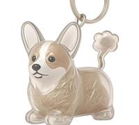 ZYHARUKO Porte-clés souvenir pour poils d'animaux domestiques - Figurine miniature de chien - Boîte de rangement - Porte-clés transparent pour poils d'animaux