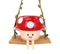 ZYHARUKO Pot de fleurs suspendu en résine durable sur le thème des champignons pour la maison, le jardin, la décoration extérieure, pot en résine résistant aux intempéries