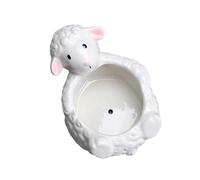 ZYHARUKO Pot en céramique artisanal en forme de mouton pour le rangement de bureau, pot de fleurs ventilé, parfait pour la maison et le porche, pot de fleurs en forme d'animal moulé