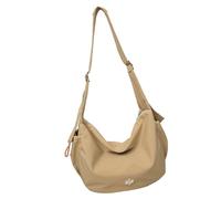 ZYHARUKO Sac à bandoulière décontracté en nylon de couleur unie avec sangle réglable pour étudiant de grande capacité pour voyage, école, sangle réglable, kaki, One Size