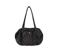 ZYHARUKO Sac à bandoulière en coton imprimé léopard coréen japonais, design unique, sac à main ergonomique sous les bras pour femme, sac à bandoulière imprimé léopard, Noir , One Size