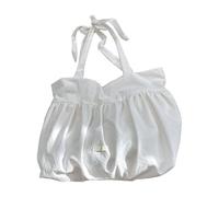 ZYHARUKO Sac à bandoulière en toile avec jupe froncée - Sac à main décontracté - Spacieux sous les bras - Pour le shopping, l'école, les trajets ou les loisirs, blanc, One Size