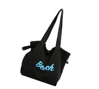 ZYHARUKO Sac à bandoulière multifonction en toile avec impression de lettres pour tous les jours, sac à main de grande capacité, sac à main sous les aisselles, sac à main de grande capacité, Noir