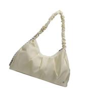 ZYHARUKO Sac à bandoulière plissé en nylon pour femme - Grande capacité - Cordon de serrage - Pour voyage, shopping - Grande capacité, beige, One Size