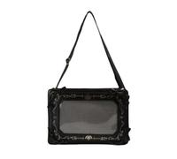 ZYHARUKO Sac à bandoulière Sac à main Transparent Itabag Sac pour femme Harajuku Sacs de jour Cadeaux, Noir, M2407