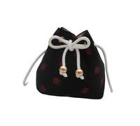 ZYHARUKO Sac à bandoulière tendance avec cordon de serrage, motif fraise, sac à bandoulière réglable pour un usage quotidien, sac d'accessoires, Fraise noire, One Size