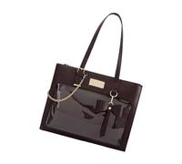 ZYHARUKO Sac à main à bandoulière transparent en polyuréthane avec fenêtre transparente pour écolière, sac à bandoulière Itabag pour affichage d'épingles, joli nœud papillon transparent sous les bras