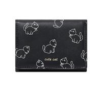 ZYHARUKO Sacs pour femme - Portefeuille à trois volets en cuir synthétique noir avec fenêtre transparente pour un usage quotidien, Noir , M1977