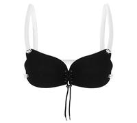 ZYHARUKO Soutien-gorge adhésif invisible sans bretelles collant réutilisable en silicone le meilleur dos nu visqueux pour femmes et filles Soutien-gorge réutilisable, Cordon de serrage aile BK, TE