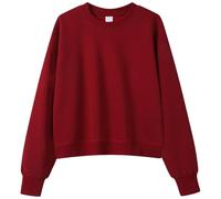 ZYHARUKO Sweat-shirt court à col rond pour femme - Manches longues - Coupe ample - Tenue d'automne surdimensionnée pour femme, o, M