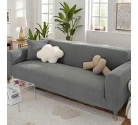 ZYHBBGXFC-XM Housse de canapé 1, 2, 3, 4 ou 5 Places, en Velours épais, de Luxe, de Couleur Unie, Extensible, for Fauteuil inclinable(Gray,3-Seat 190-230cm)