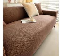 ZYHBBGXFC-XM Housse de canapé 1, 2, 3, 4 ou 5 Places, en Velours épais, de Luxe, de Couleur Unie, Extensible, for Fauteuil inclinable(Brown,2-Seat 145-185cm)