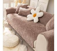 ZYHBBGXFC-XM Housse de canapé en Chenille de Luxe, antidérapante, Ajustement Universel for canapé 1/2/3/4 Places et en L, Protection de Meubles Durable, Motif à Chevrons(Brown,110 * 160cm/43 * 63in)