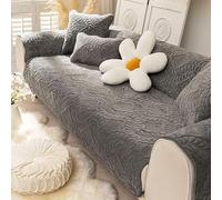 ZYHBBGXFC-XM Housse de canapé en Chenille de Luxe, antidérapante, Ajustement Universel for canapé 1/2/3/4 Places et en L, Protection de Meubles Durable, Motif à Chevrons(Gray,90 * 210cm/36 * 83in)