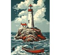 ZYHDK 1500 Pièces - Affiche - Difficult Puzzle - Gifts - Seaside Lighthouses Abstract Painting - Image d'art De Jeu De Soulagement du Stress pour Adultes - Kz241Dw