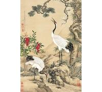 ZYHDK 1500 Pièces - Affiche - Puzzle Difficile - Gifts - Chinese Style Retro Cranes Art Painting - Décoration D'Intérieur - Jouets De Défi Difficiles Et Amusants pour Toute La Famille,Rh14Mo