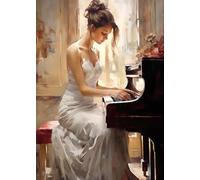 ZYHDK 1500 Pièces - Affiche - Puzzle Difficile - Gifts - Girlss Playing The Pianos Elegants Art Oil Painting - Décoration D'Intérieur - Jeux De Réduction du Stress en Famille,Rh225Mo